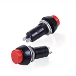 Round Press button Switch On/Off 12mm 2Pin Red lock