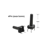 Press Button Long 4Pin (6x6x16mm)