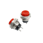 Round Press button Switch On/Off 16mm 2Pin Red (Momentary)
