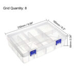 Component Storage Double Box 8 Grids Clear White 230x160x60mm