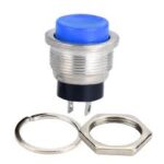 Round Press button Switch On/Off 16mm 2Pin Blue (Momentary)
