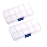 Plastic Box 10 grid Slots Clear