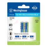 Westinghouse Battery 2xAAA Rechargeable 1.2V AAA Ni-MH 1000mAh