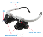 JIAHG Light Head Magnifying Glass 8X 15X 23X - Image 2