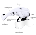 9898.7RD Light Head Magnifying Glass with Spare Lens - Image 3