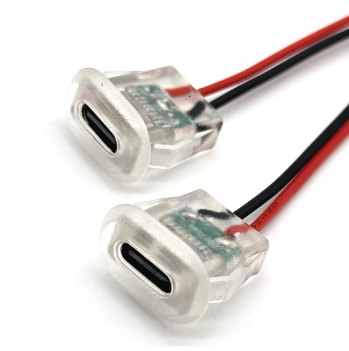 Illuminated USB Type-C Female 5V Power Connector